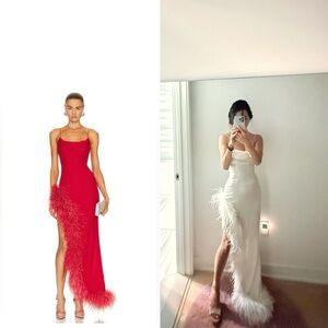 Alessandra Rich White Feather-Trimmed Dress NWT Limited size sold out everywhere